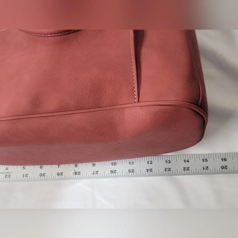 Juniper & Joy Logan Satchel Faux Leather Miltiple Pockets